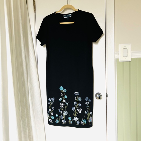 Karen Scott Black with flower embroidery Dress - Picture 7 of 9